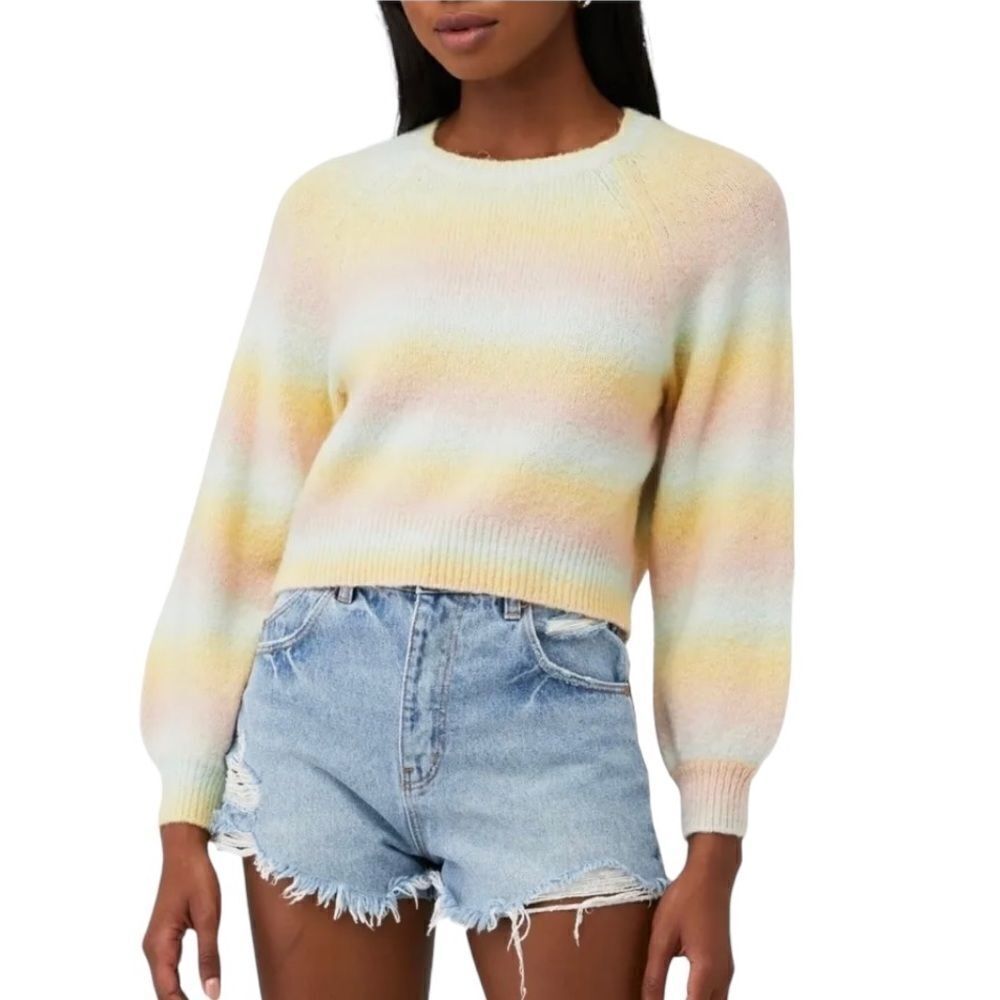 BB Dakota Steve Madden Crazy On You Sweater In Pastel Women’s Size L NWT $89